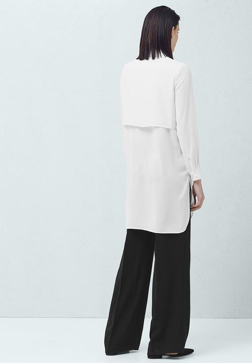 MANGO - Longer-length Shirt White