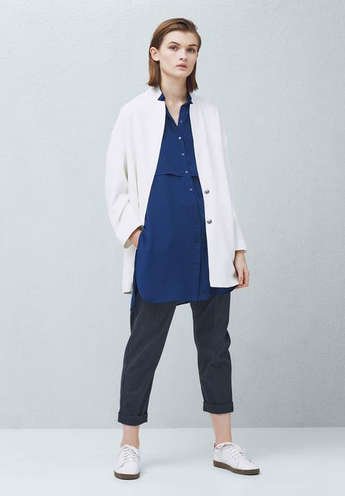 MANGO - Longer-length Shirt Mid Blue