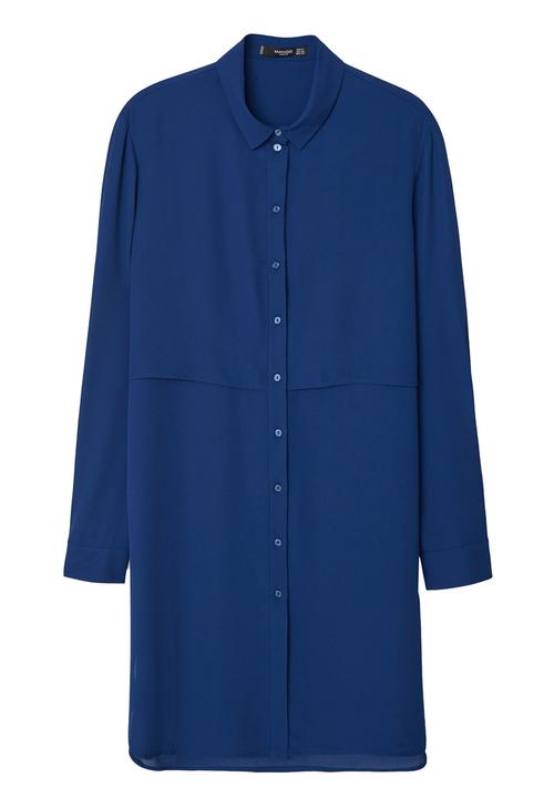 MANGO - Longer-length Shirt Mid Blue