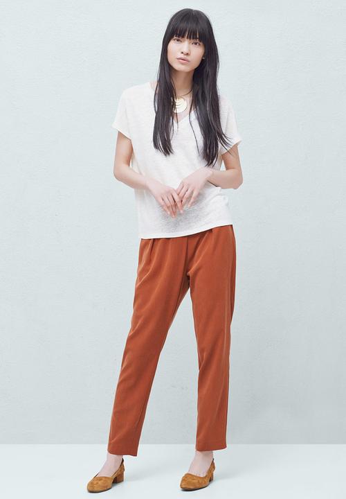 MANGO - Linen Tee White