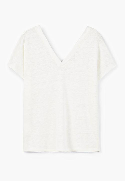 MANGO - Linen Tee White