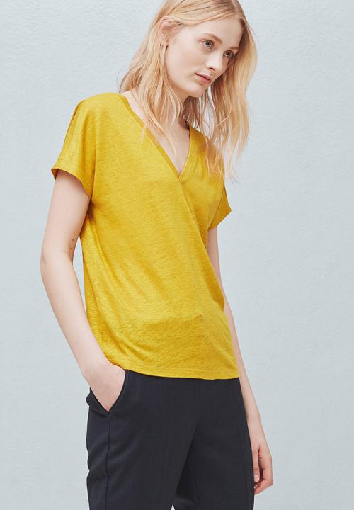 MANGO - Linen Tee Yellow