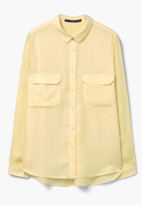 MANGO - Flap Pocket Shirt Yellow