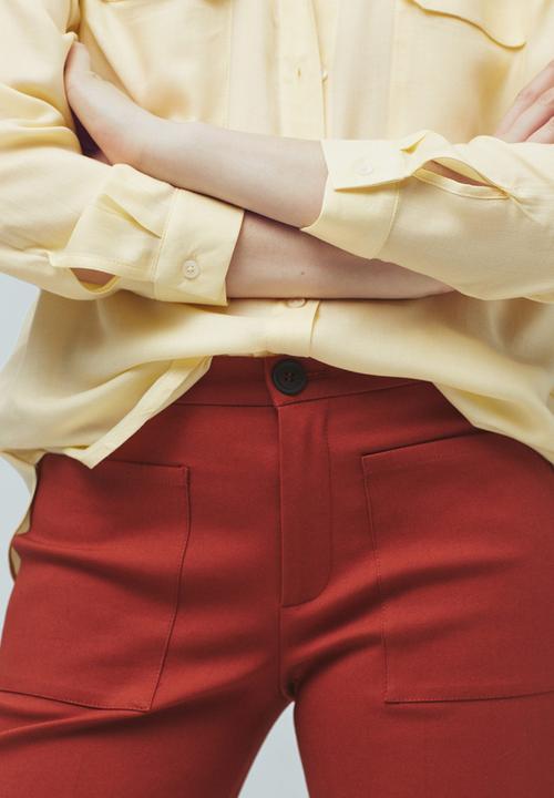 MANGO - Flap Pocket Shirt Yellow