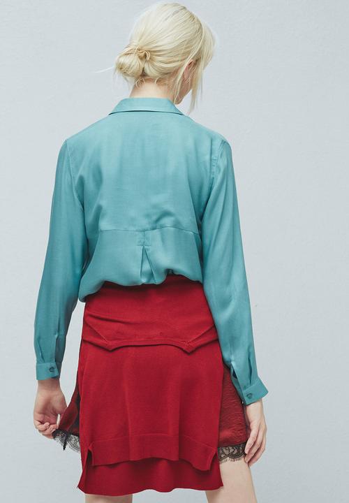 MANGO - Flap Pocket Shirt Green