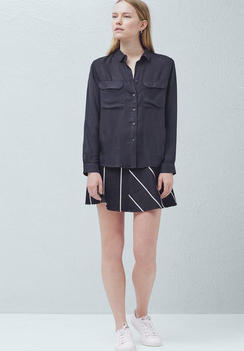 MANGO - Flap Pocket Shirt Black