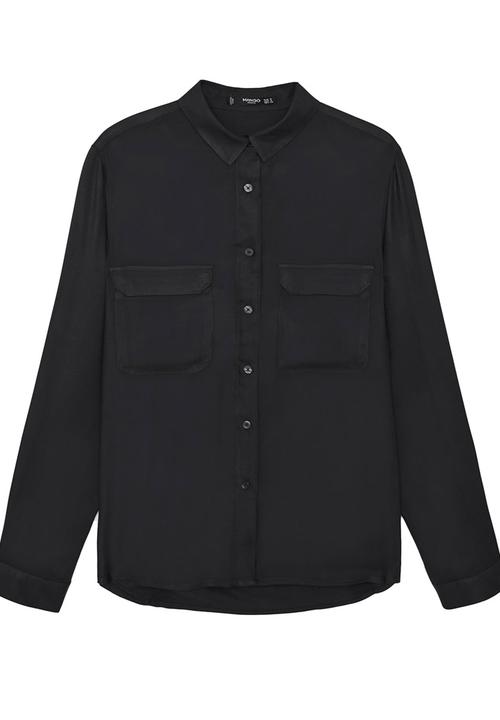 MANGO - Flap Pocket Shirt Black