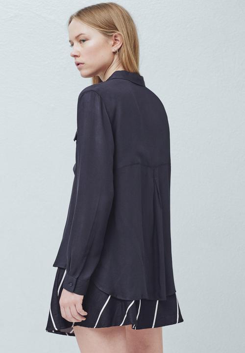 MANGO - Flap Pocket Shirt Black