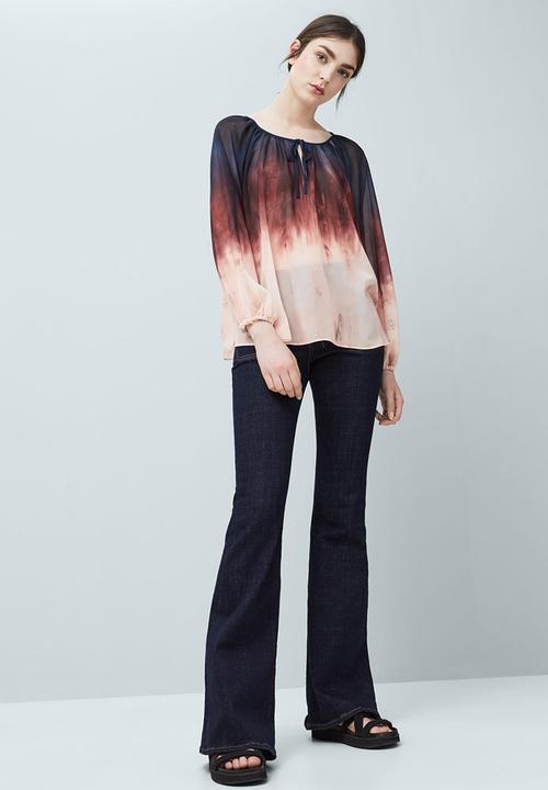 MANGO - Tie-dye Sheer Blouse Multi-colour