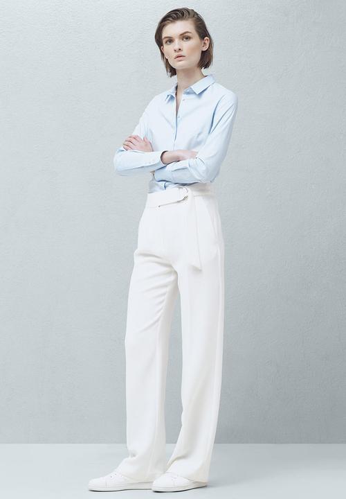 MANGO - Cotton Shirt Pale Blue