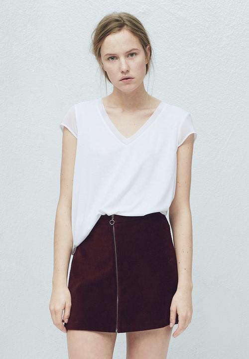 MANGO - Soft Panel T-shirt Milk