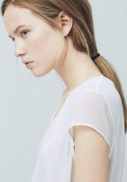MANGO - Soft Panel T-shirt Milk