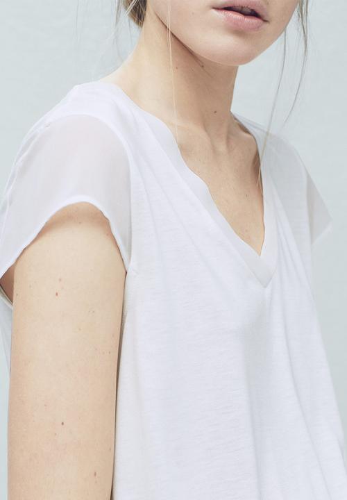 MANGO - Soft Panel T-shirt Milk