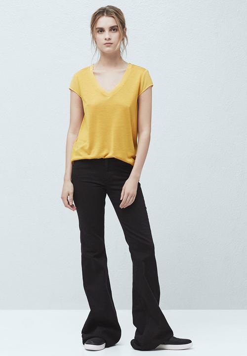 MANGO - Soft Panel T-shirt Yellow