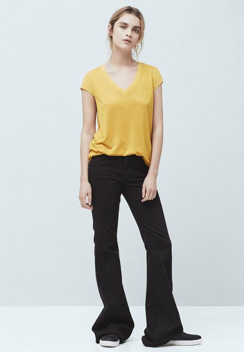 MANGO - Soft Panel T-shirt Yellow