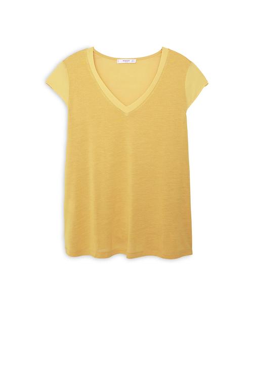 MANGO - Soft Panel T-shirt Yellow