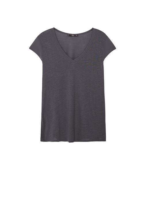 MANGO - Soft Panel T-shirt Dark Grey