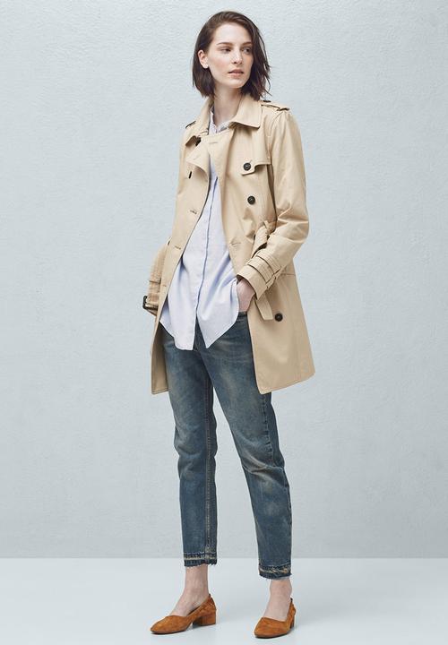 MANGO - Double Breasted Trench Coat - Beige