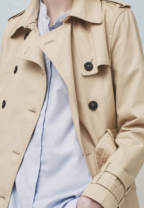 MANGO - Double Breasted Trench Coat - Beige
