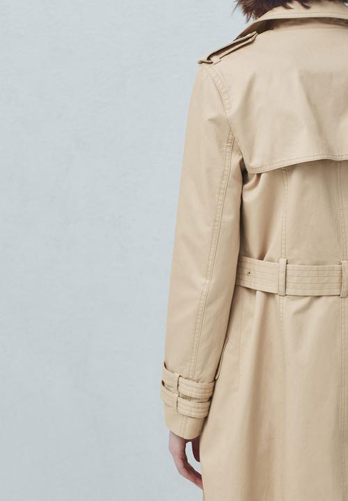 MANGO - Double Breasted Trench Coat - Beige