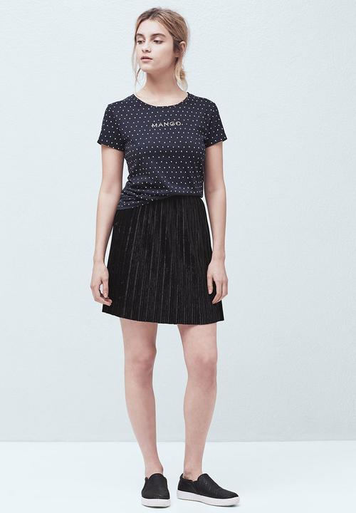 MANGO - Logo Cotton T-shirt Navy