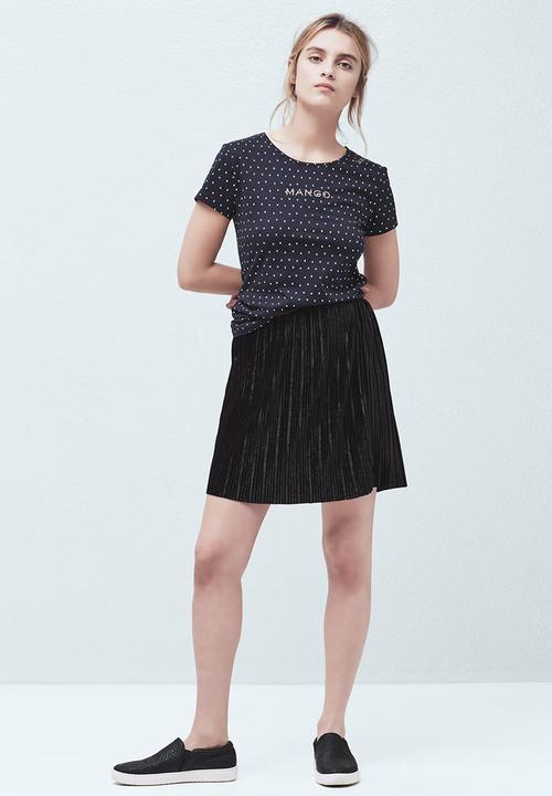 MANGO - Logo Cotton T-shirt Navy