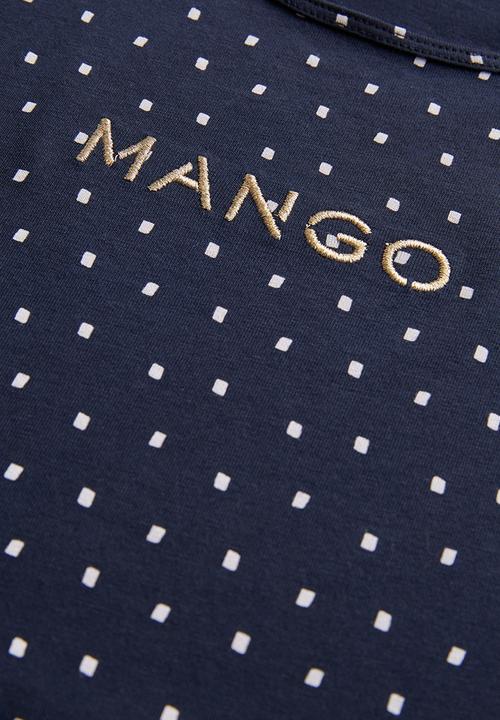 MANGO - Logo Cotton T-shirt Navy