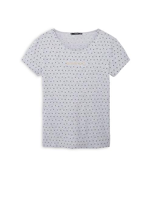 MANGO - Logo Cotton T-shirt Mid Grey