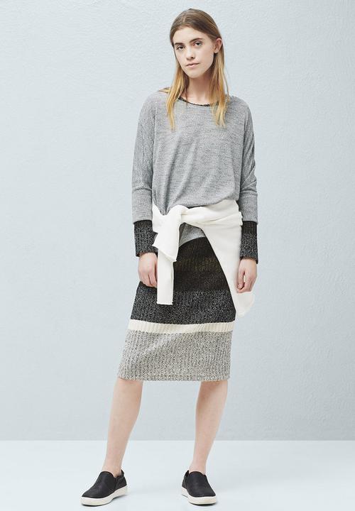MANGO - Flecked T-shirt Pale Grey