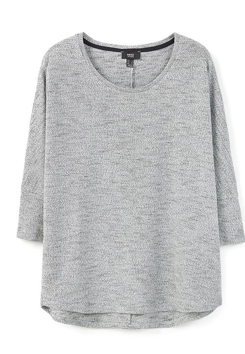 MANGO - Flecked T-shirt Pale Grey