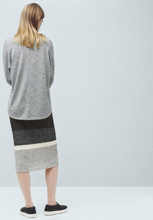 MANGO - Flecked T-shirt Pale Grey
