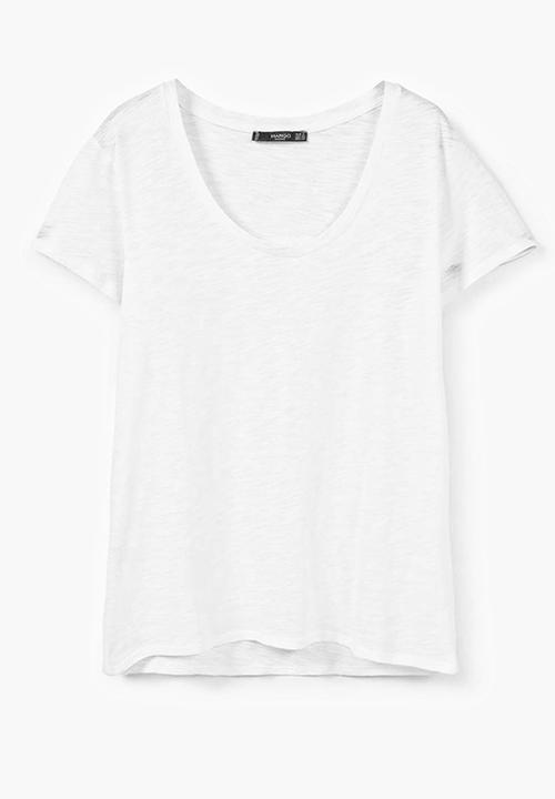 MANGO - Flecked T-shirt White
