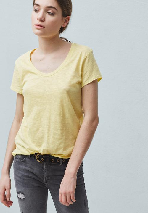 MANGO - Flecked T-shirt Yellow
