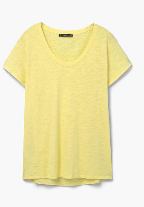 MANGO - Flecked T-shirt Yellow