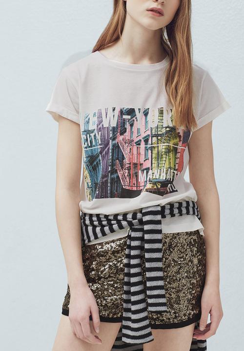 MANGO - Printed T-shirt Multi-colour