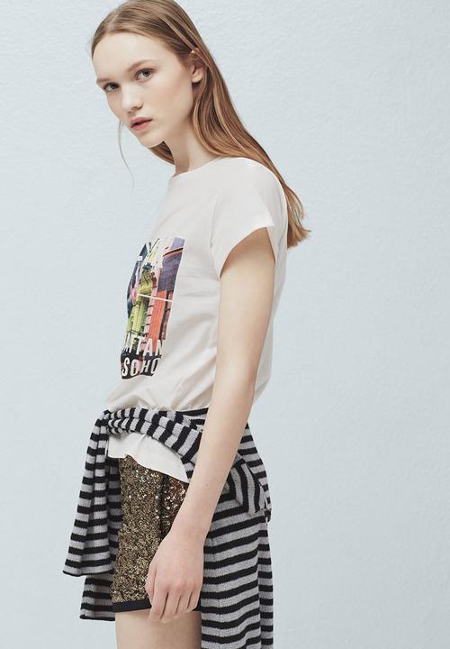 MANGO - Printed T-shirt Multi-colour