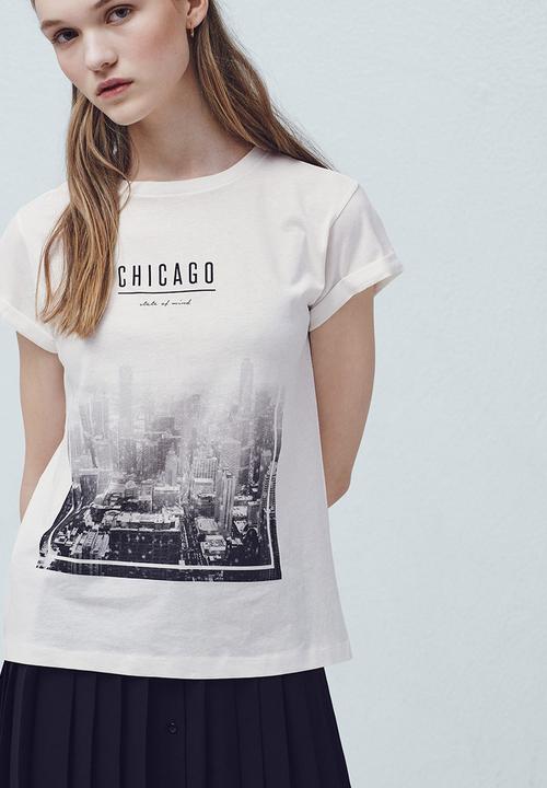 MANGO - Printed T-shirt Milk