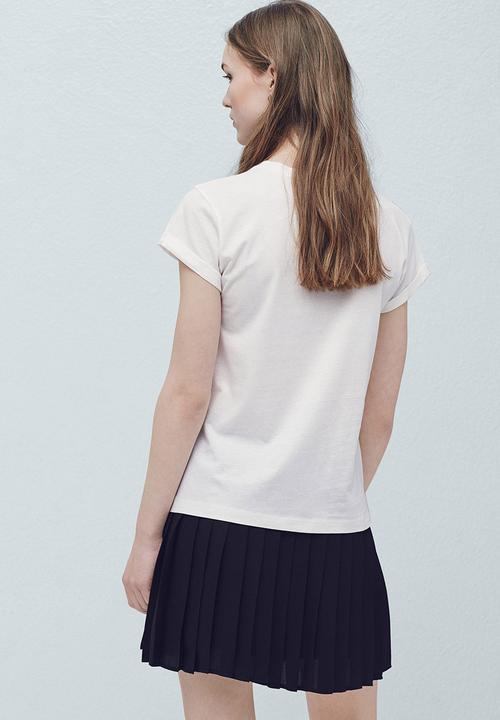 MANGO - Printed T-shirt Milk