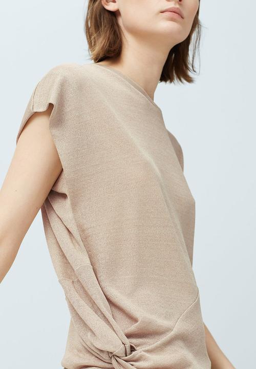 MANGO - Lightweight Knit T-shirt Stone