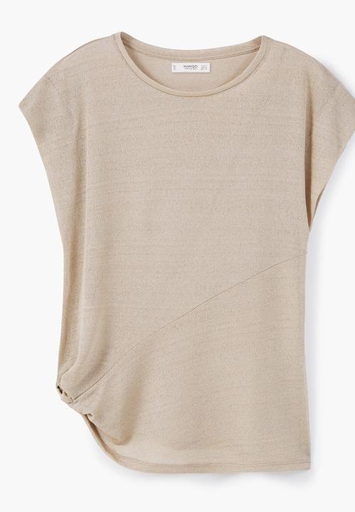 MANGO - Lightweight Knit T-shirt Stone