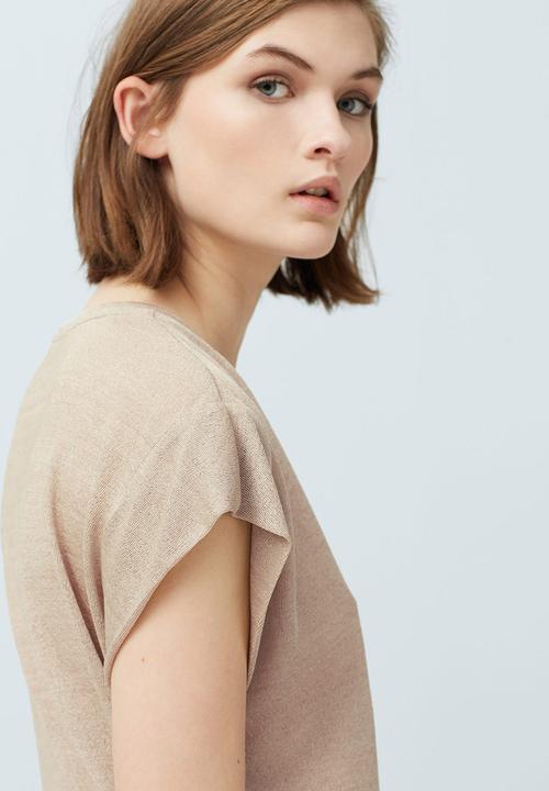MANGO - Lightweight Knit T-shirt Stone