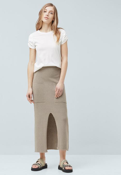 MANGO - Basic T-shirt with Cuff Detail White