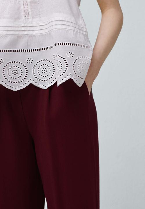 MANGO - Embroidered Top White