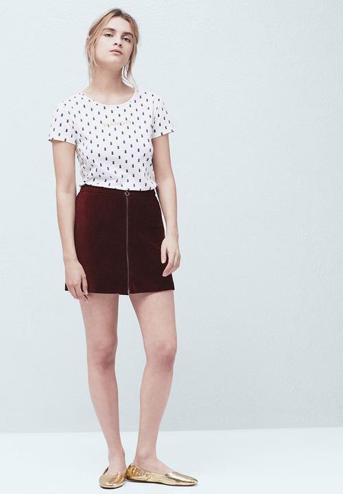 MANGO - Logo Cotton T-shirt Milk