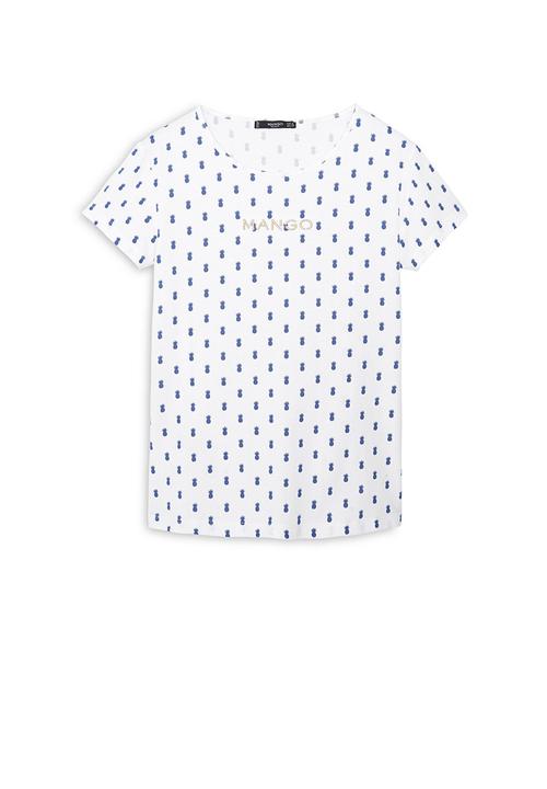 MANGO - Logo Cotton T-shirt Milk