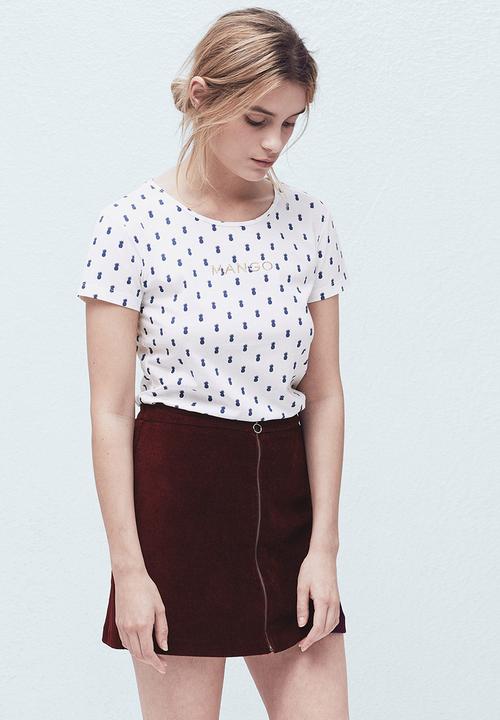 MANGO - Logo Cotton T-shirt Milk