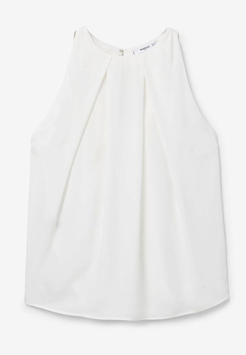 MANGO - Pleat Detail Blouse Milk