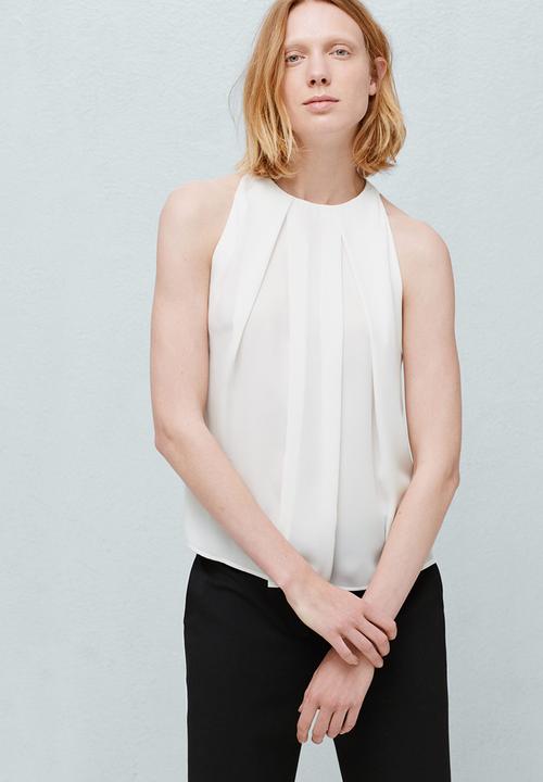 MANGO - Pleat Detail Blouse Milk