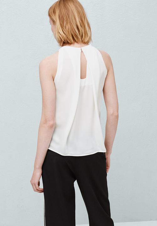 MANGO - Pleat Detail Blouse Milk