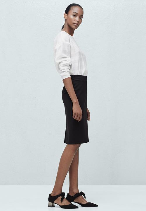 MANGO - Mesh Pencil Skirt Black